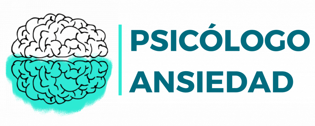 Logotipo de Psicologo Ansiedad. Cerebro con partes iluminadas en azul, esta parte representa el control de la ansiedad
